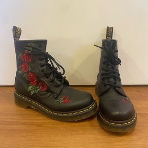 Dr. Martens 1460 Vonda Floral Leather Lace Up Boots, US Women’s Size 6